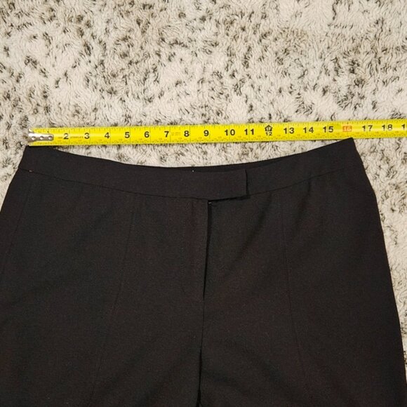 Nanette Lepore SZ 10 Black Capri Hi Lo Ruffled Hem Button Zip Closure No Pockets - Picture 6 of 11